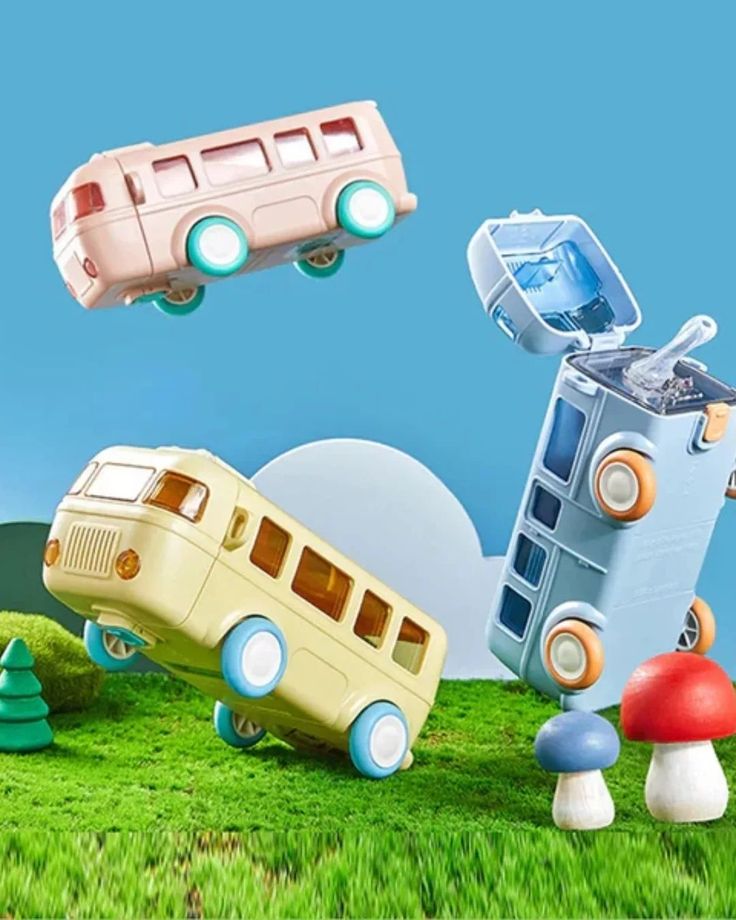 Bus Shape School Water Bottle With Strap 500